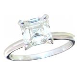 14kt Gold 2.15 ct Asscher Cut VS Lab Diamond Ring