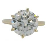 14kt Gold 4.58 ct Round Lab Diamond Solitaire Ring