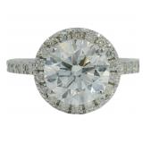 14k Gold 3.34 ct Round Brilliant Lab Diamond Ring