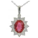 Oval 3.54 ct Ruby & Diamond Necklace