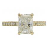 14k Gold 2.28 ct Radiant Cut Lab Diamond Ring