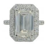 14kt Gold 8.50 ct Emerald Cut VS Lab Diamond Ring