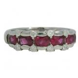 Platinum 1.03 ct Natural Ruby & Diamond Ring