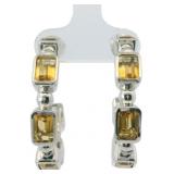 Natural 8.50 ct Golden Citrine Hoop Earrings