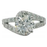 14kt Gold 2.66 ct Round VS Lab Diamond Ring