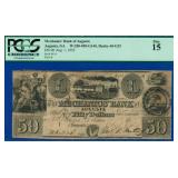1852 $50 Bank of Augusta Obsolete Note