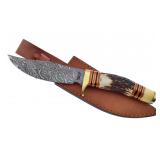 Damascus Stage Handle Knife