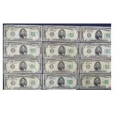 1934 Green Seal $5 Federal Reserve Note Lot