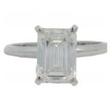 14kt Gold 2.43 ct Emerald Cut Lab Diamond Ring