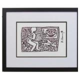 Untitled Print Framed Giclee by Keith Haring