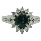 Platinum 1.27 ct Natural Sapphire & Diamond Ring