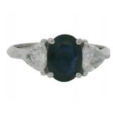 14kt Gold 1.91 ct Nat. Sapphire & Lab Diamond Ring