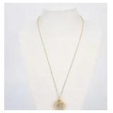 Yves Saint Laurent Diamond Heart Pendant Necklace