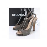 Chanel Open Toe Leather  Heel Sandals sz.36