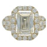 14kt Gold 4.67 ct Emerald Cut VS Lab Diamond Ring