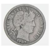1907 Barber Dime