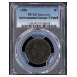 1838 1C Liberty Head Large Cent