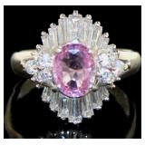 Platinum 2.25 ct Pink Sapphire & VS Diamond Ring