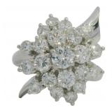 Platinum 2.01 ct Natural VS Diamond Cluster Ring