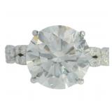 14kt Gold 5.34 ct Round Lab Diamond Ring