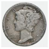 1918 Mercury Silver Dime
