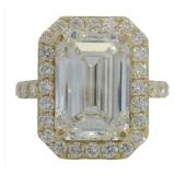 14kt Gold 8.71 ct Emerald Cut VS Lab Diamond Ring