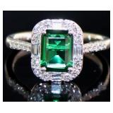 Emerald Cut 2.50 ct Emerald & Diamond Ring