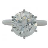 14kt Gold 3.40 ct Round Lab Diamond Solitaire Ring