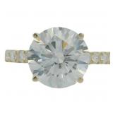 14kt Gold 5.24 ct Round Lab Diamond Ring