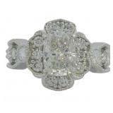 14kt Gold 2.71 ct Cushion Cut VS Lab Diamond Ring