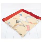 Hermes Bird Motif Scarf 100% Silk