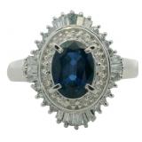 Platinum 1.31 ct Natural Sapphire & Diamond Ring