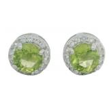 Round 2.00 ct Natural Peridot Stud Earrings