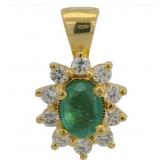 Brilliant 1.29 ct Lab Emerald & Diamond Pendant