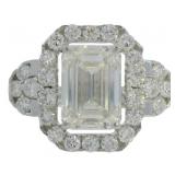 14kt Gold 4.70 ct Emerald Cut VS Lab Diamond Ring