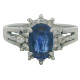 Platinum 1.05 ct Natural Sapphire & Diamond Ring