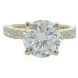 14kt Gold 3.32 ct Round Cut Lab Diamond Ring