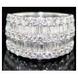 Platinum 3.00 ct Natural Brilliant Diamond Ring
