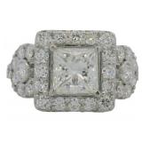 14kt Gold 3.49 ct Princess Cut VS Lab Diamond Ring