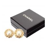 Chanel Gold Fashion Pearl Earrings
