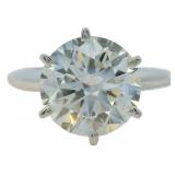 14kt Gold 3.28 ct Round Lab Diamond Solitaire Ring