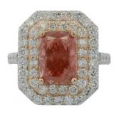 Radiant Cut 4.93 ct Vivid Pink VS Lab Diamond Ring