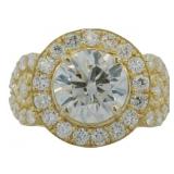 14kt Gold 4.12 ct Round VS Lab Diamond Ring