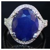 14kt Gold 12.99 ct GIA Sapphire & Diamond Ring