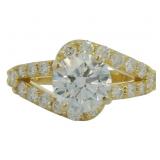 14kt Gold 2.65 ct Round VS Lab Diamond Ring
