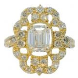 14kt Gold 2.50 ct VS Emerald Cut Lab Diamond Ring