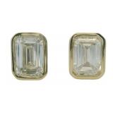 14kt Gold 3.25 ct Bezel Set Lab Diamond Earrings