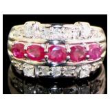 Platinum 1.69 ct Natural Ruby & Diamond Ring