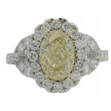 Brilliant 2.17 ct Fancy Yellow VS Lab Diamond Ring