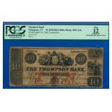 1862 $10 Thompson Bank Obsolete Note